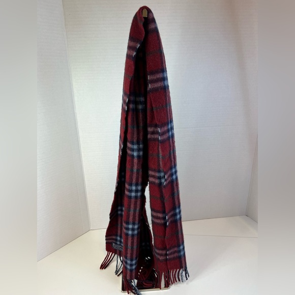 Burberry Red Checked Scarf 100% Cashmere w/COA - Picture 1 of 9